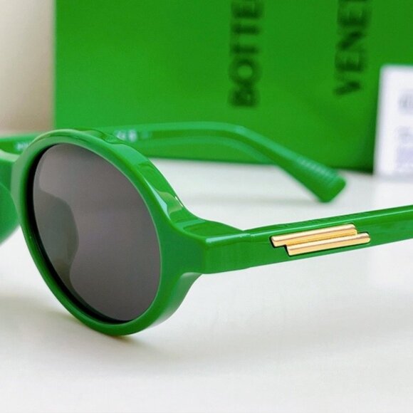 Bottega Veneta Green Sunglasses with Gold Detail main image 6